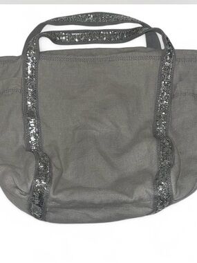 Sequined Strap Women's Tote Bag - Gray & Silver